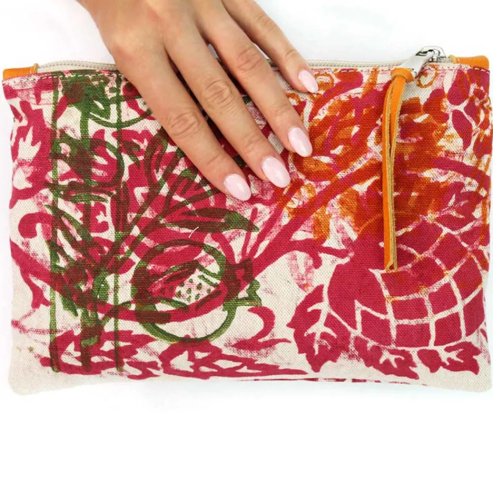 Viadurini by Marchi 1633 Italienische Mode-Handbedruckte einteilige Clutch aus Baumwolle, 2 Stück - Viadurini von Marchi