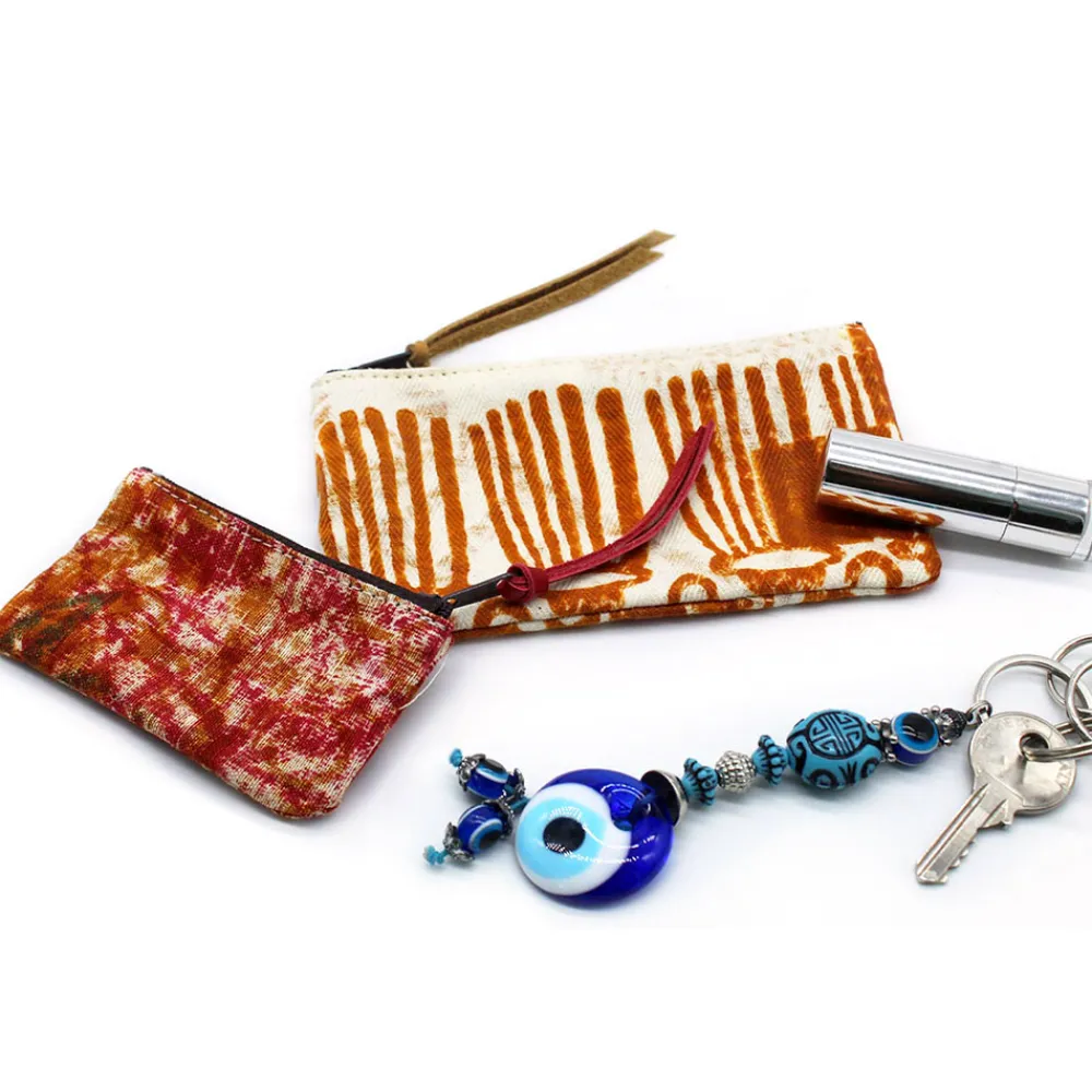 Viadurini by Marchi 1633 Italienische Mode-Handbedruckte einteilige Clutch aus Baumwolle, 2 Stück - Viadurini von Marchi