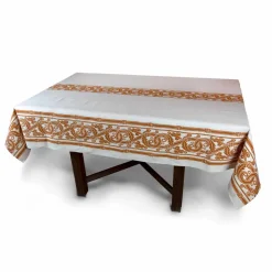 Viadurini by Marchi 1633 Tischdecken-Handbedruckte Tischdecke von hoher italienischer Handwerkskunst in Baumwolle und Leinen