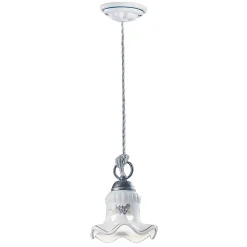 Ferroluce Pendelleuchten Vintage-Handbemalte handbemalte Pendelleuchte aus Eisen und Keramik - Chieti