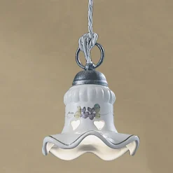 Ferroluce Pendelleuchten Vintage-Handbemalte handbemalte Pendelleuchte aus Eisen und Keramik - Chieti