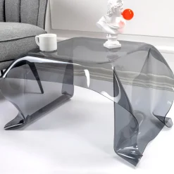 Viadurini Living Moderne Couchtische-Handbespannter Couchtisch aus Plexiglas, hergestellt in Italien – Pippo