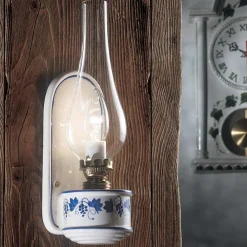 Ferroluce Shabby Chic Wandleuchten-Handdekorierte Wandleuchte aus Keramik