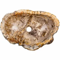 Viadurini Bathroom Holzwaschbecken-Handgearbeitete Aufsatzwaschbecken aus fossilem Holz, Neviglie