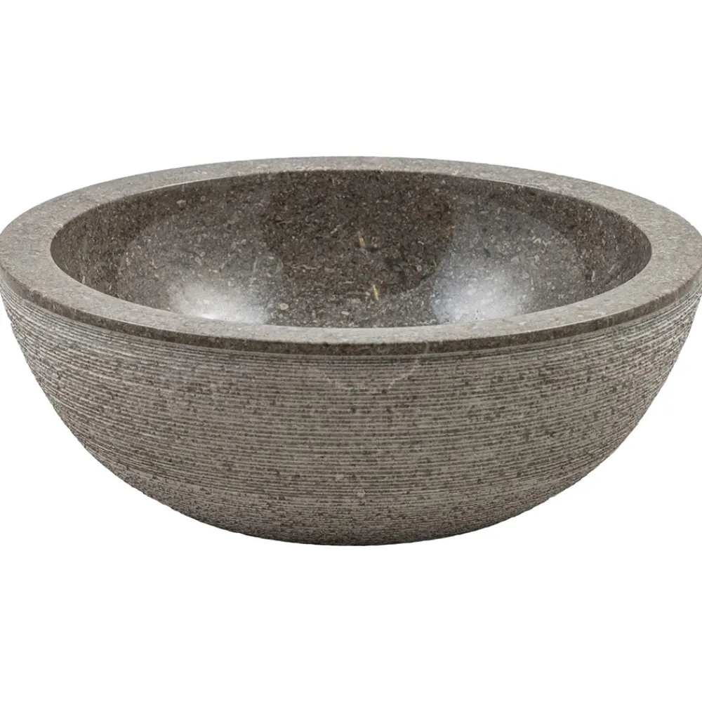 Viadurini Bathroom Steinwaschbecken-Handgearbeitete kreisförmige Waschtischplatte aus Marmor, Bucine