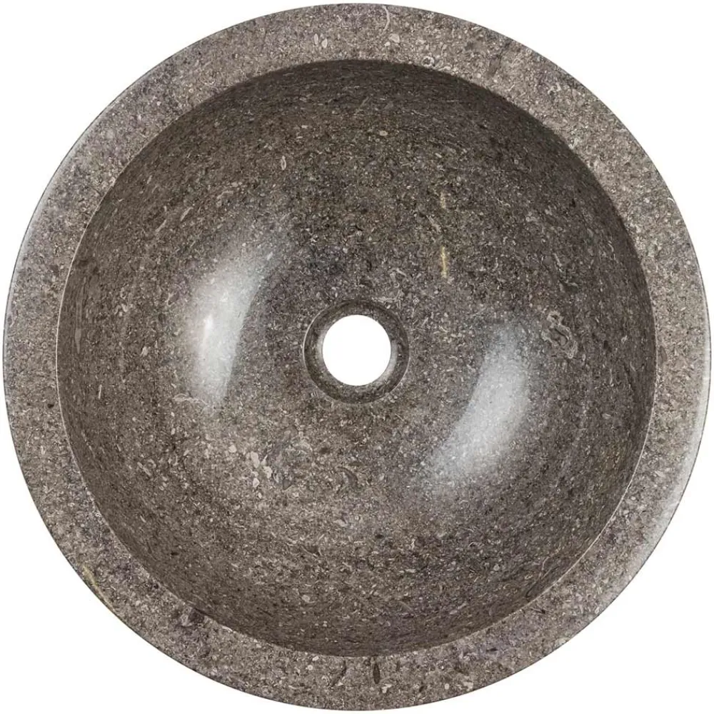 Viadurini Bathroom Steinwaschbecken-Handgearbeitete kreisförmige Waschtischplatte aus Marmor, Bucine