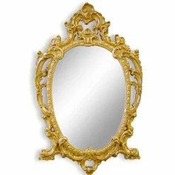 Viadurini Classic Wandspiegel-Handgearbeiteter ovaler Wandspiegel aus Holz hergestellt in Italien Roberto