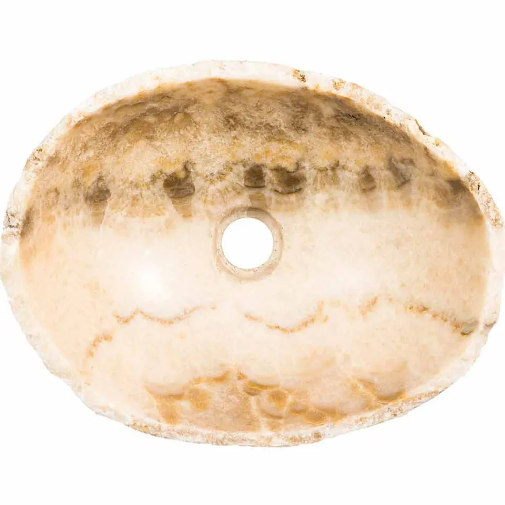 Viadurini Bathroom Steinwaschbecken-Handgearbeitetes Aufsatzwaschbecken aus Onyx Stone - Barolo