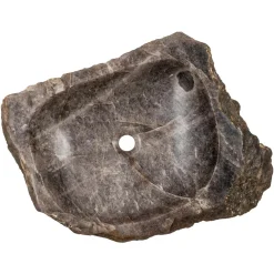 Viadurini Bathroom Steinwaschbecken-Handgearbeitetes Aufsatzwaschbecken aus Rauchquarz, Vigasio