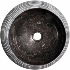 Viadurini Bathroom Steinwaschbecken-Handgearbeitetes rundes Aufsatzwaschbecken aus Marmor, Bubbio