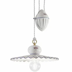 Ferroluce Pendelleuchten Vintage-Handgefertigte Keramik-Hängelampe aus Keramik und Eisen – Rom