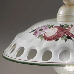 Ferroluce Pendelleuchten Vintage-Handgefertigte Keramik-Pendelleuchte mit Passanastri - Neapel