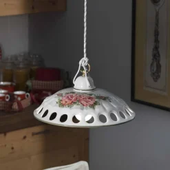 Ferroluce Pendelleuchten Vintage-Handgefertigte Keramik-Pendelleuchte mit Passanastri - Neapel