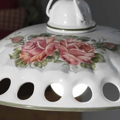 Ferroluce Pendelleuchten Vintage-Handgefertigte Keramik-Pendelleuchte mit Passanastri - Neapel