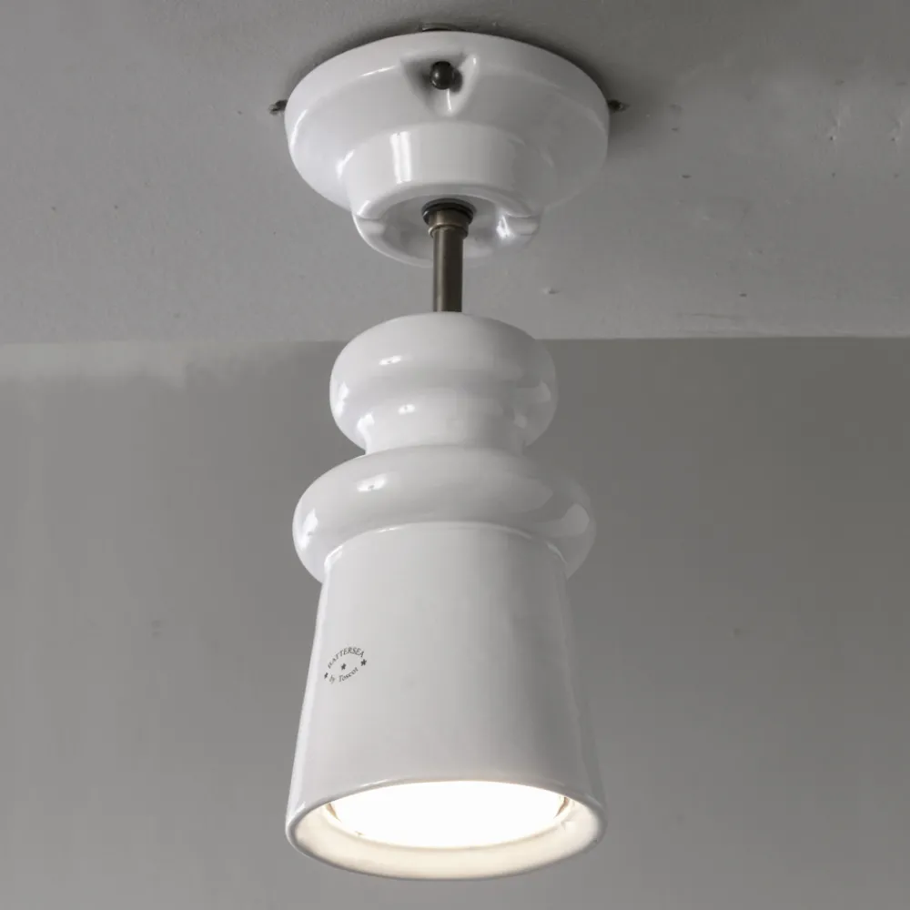 Toscot Design Beleuchtung-Handgefertigte Majolika-Außendeckenleuchte Made in Italy - Battersea