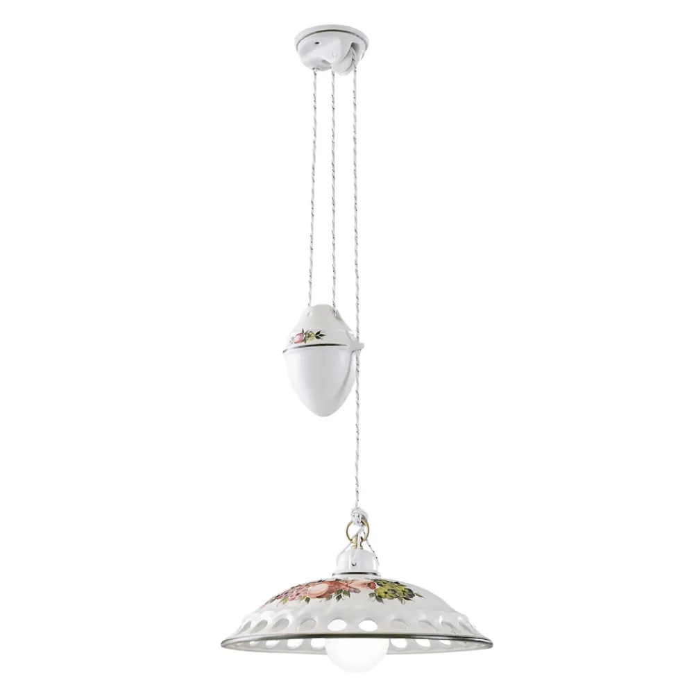 Ferroluce Pendelleuchten Vintage-Handgefertigte Ups and Down Hängelampe aus Keramik mit Passanastri - Neapel