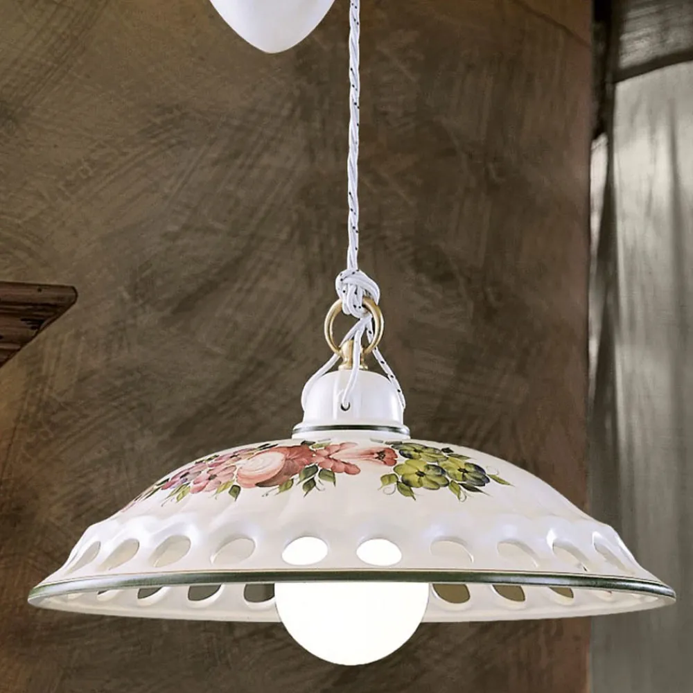 Ferroluce Pendelleuchten Vintage-Handgefertigte Ups and Down Hängelampe aus Keramik mit Passanastri - Neapel