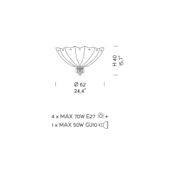 Viadurini Lighting Klassische Deckenleuchten-Handgefertigte venezianische Deckenlampe aus Glas und Metall Made in Italy - Fabiana