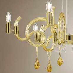 Viadurini Lighting Klassische Kronleuchter-Handgefertigter 6-flammiger Venedig Glas Kronleuchter Made in Italy - Bernadette