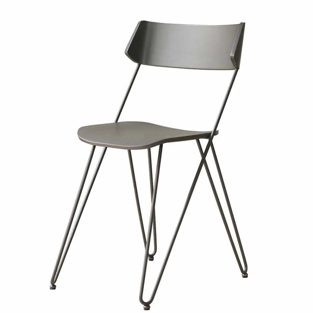 Viadurini Living Moderne Stühle-Handgefertigter Küchenstuhl aus Holz und Edelstahl Made in Italy - Granada