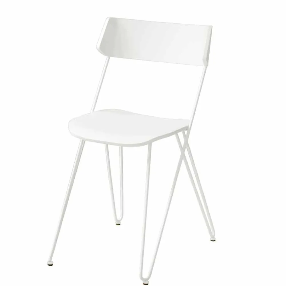 Viadurini Living Moderne Stühle-Handgefertigter Küchenstuhl aus Holz und Edelstahl Made in Italy - Granada