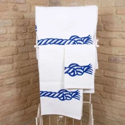 Viadurini by Marchi 1633 Handtücher-Handgefertigtes Badehandtuch aus Baumwolle Einzigartiges Stück Made in Italy