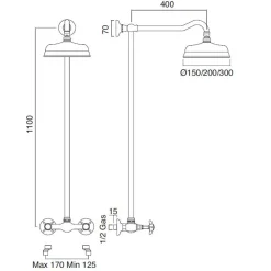 Viadurini Taps Duschsäulen-Handgefertigtes Messing-Duschkopfset im klassischen Stil - Miriano