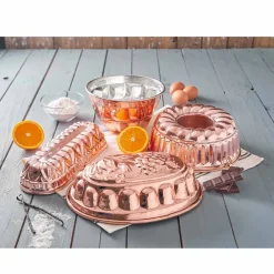 Viadurini Kitchen Küchenzubehör-Handgemachte ovale Kuchenform aus verzinntem Kupfer mit Made in Italy Dekoration - Gianfilippo