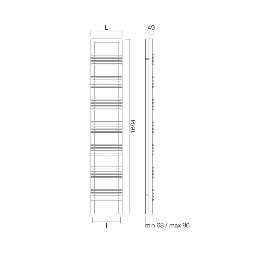 Viadurini Radiators Handtuchheizkörper Wasser-Handtuchwärmer aus Stahl mit hydraulischem System, hergestellt in Italien – Rum