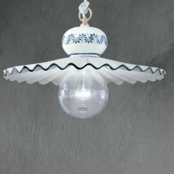 Ferroluce Pendelleuchten Vintage-Handverzierte Keramik-Pendelleuchte - Rom