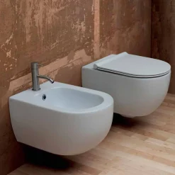 Viadurini Bathroom Wc-Hangende Toilettenschüssel aus Keramik Design Star 55x35 made in Italy