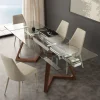 Viadurini Living Ausziehbare Esstische-Hartglas Tisch verlängerbar in modernem Design Iside