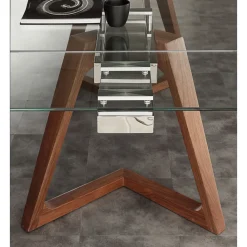 Viadurini Living Ausziehbare Esstische-Hartglas Tisch verlängerbar in modernem Design Iside