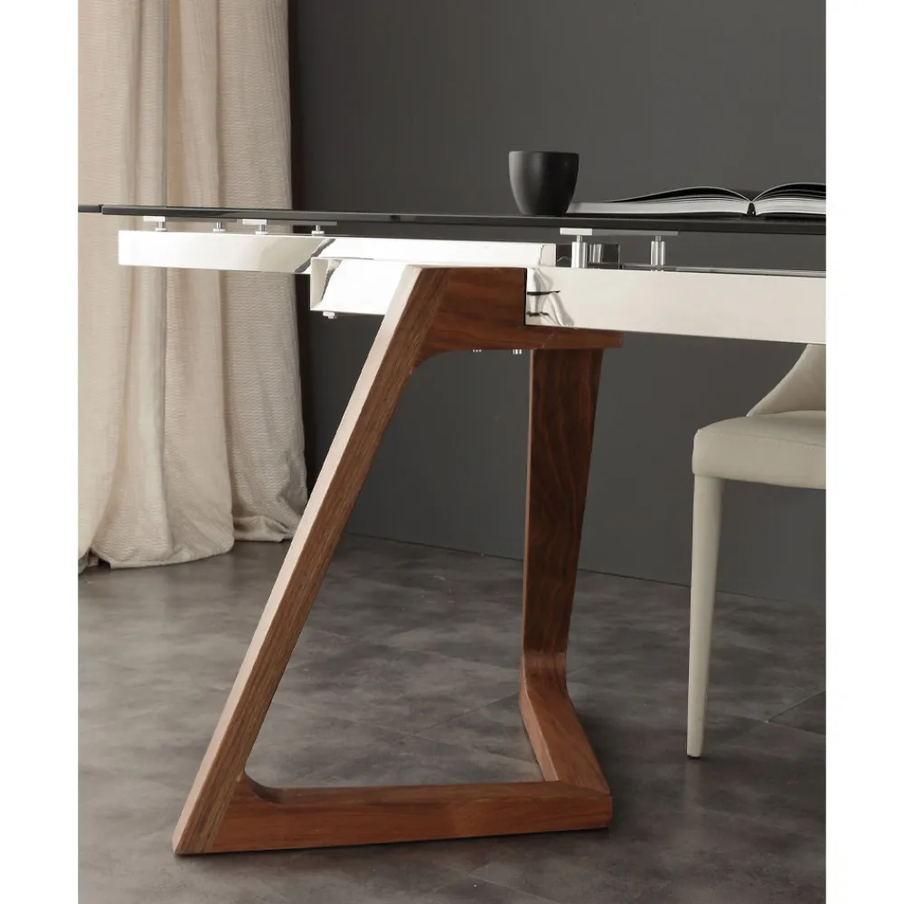 Viadurini Living Ausziehbare Esstische-Hartglas Tisch verlängerbar in modernem Design Iside