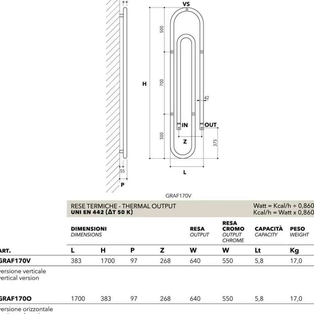 Scirocco H Heizkörper Hydraulisch-Heizkörper hydraulisch Büroklamer Made in Italy von