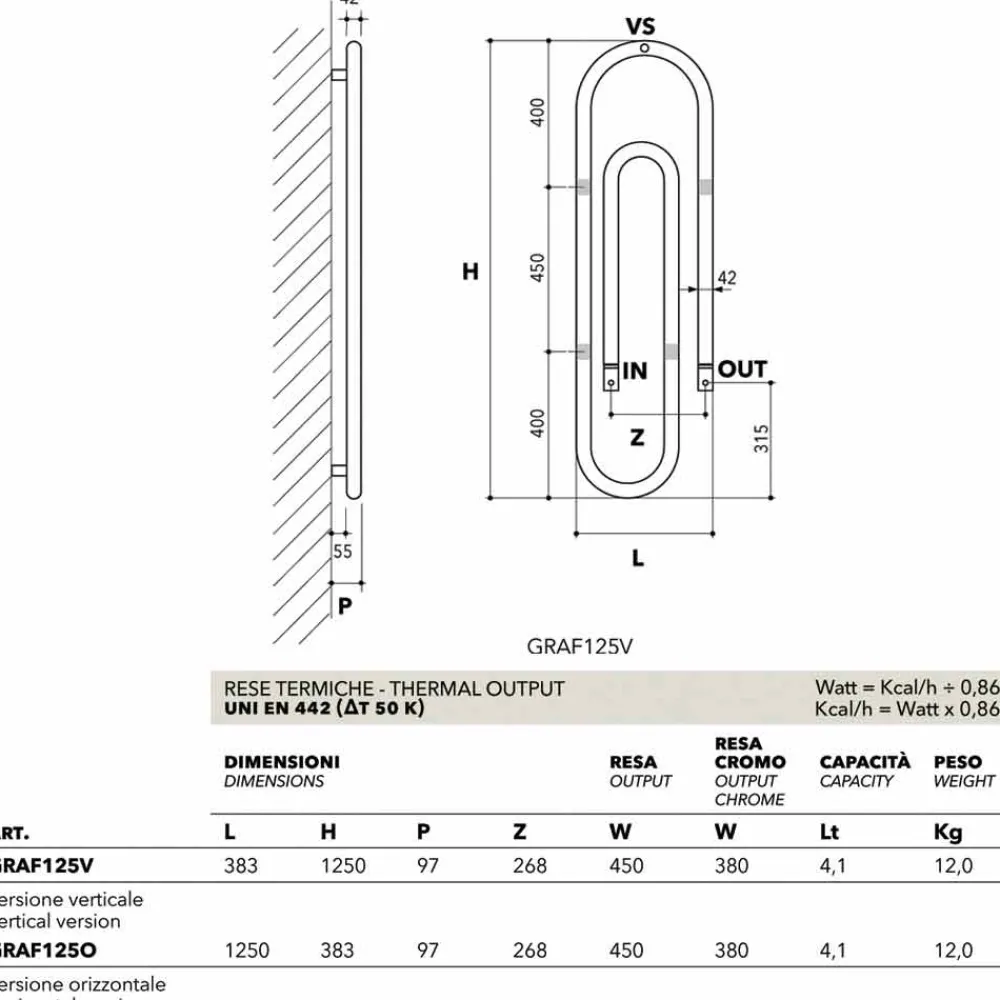 Scirocco H Heizkörper Hydraulisch-Heizkörper hydraulisch Büroklamer Made in Italy von