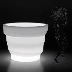 Viadurini in the Garden Lichtmöbel-Helle Gartenvase aus Polyethylen mit LED Made in Italy - Poldo