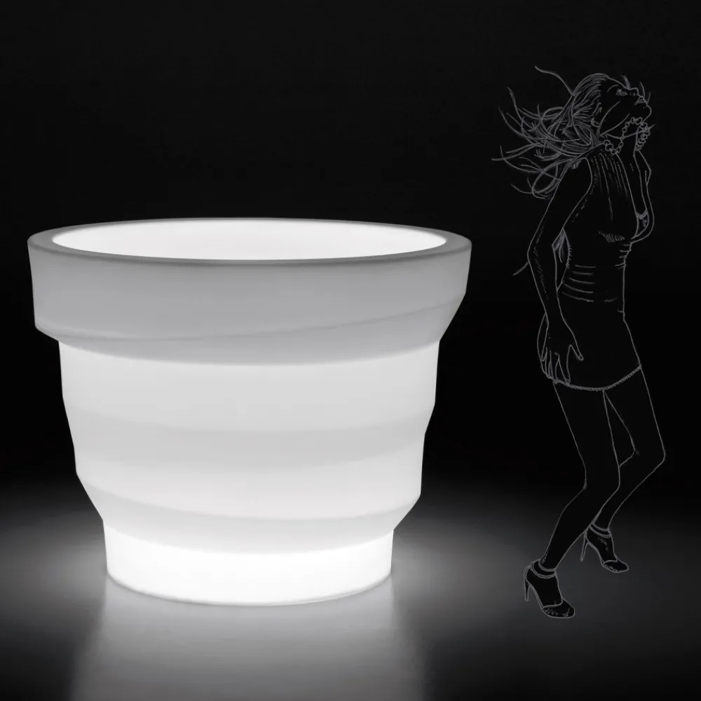 Viadurini in the Garden Lichtmöbel-Helle Gartenvase aus Polyethylen mit LED Made in Italy - Poldo