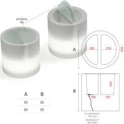 Viadurini in the Garden Lichtmöbel-Heller Garten-Couchtisch aus weißem Polyethylen Made in Italy - Trek