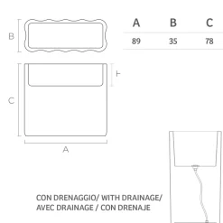Viadurini in the Garden Lichtmöbel-Heller Gartentopf aus weißem Polyethylen Made in Italy - Crizia