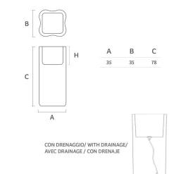 Viadurini in the Garden Lichtmöbel-Heller Gartentopf aus weißem Polyethylen Made in Italy - Crizia