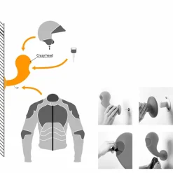 Myyour Wandgarderobe-Helmhalter oder farbiger Wandhalter, 6 Stück - Crazy Head von