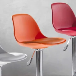 Viadurini Living Barhocker-Höhenverstellbar Hocker aus Kunsteleder, modernes Design - Rosa