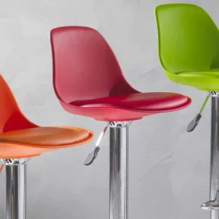 Viadurini Living Barhocker-Höhenverstellbar Hocker aus Kunsteleder, modernes Design - Rosa