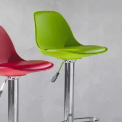 Viadurini Living Barhocker-Höhenverstellbar Hocker aus Kunsteleder, modernes Design - Rosa