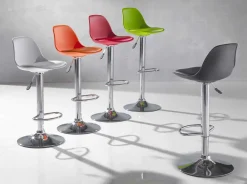 Viadurini Living Barhocker-Höhenverstellbar Hocker aus Kunsteleder, modernes Design - Rosa