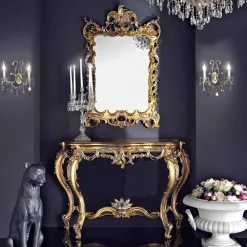 Viadurini Classic Wandspiegel|Konsolentisch Flur-Hölzerner Wandspiegel und Konsole mit MDF-Platte made in Italy Andrea