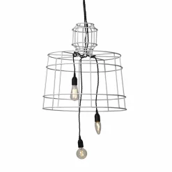 Viadurini Lighting Designer Pendelleuchten-Hängelampe 3 Leuchten in Weiß oder Naturmetall - Stylus