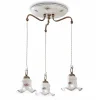 Ferroluce Pendelleuchten Vintage-Hängelampe 3 Lichter aus Eisen und handbemalter Vintage-Keramik - Chieti