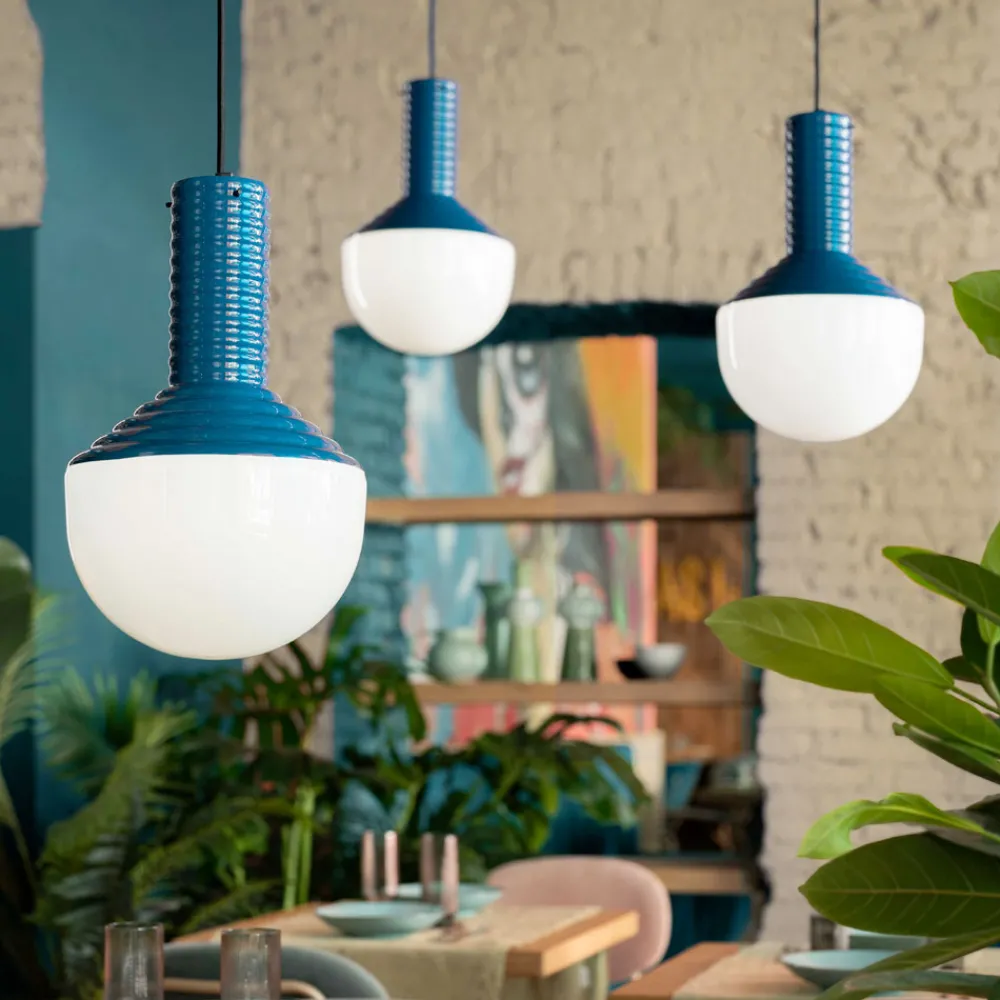 Ferroluce Moderne Pendelleuchten-Hängelampe aus bemaltem Glas, hergestellt in Italien – Selaron